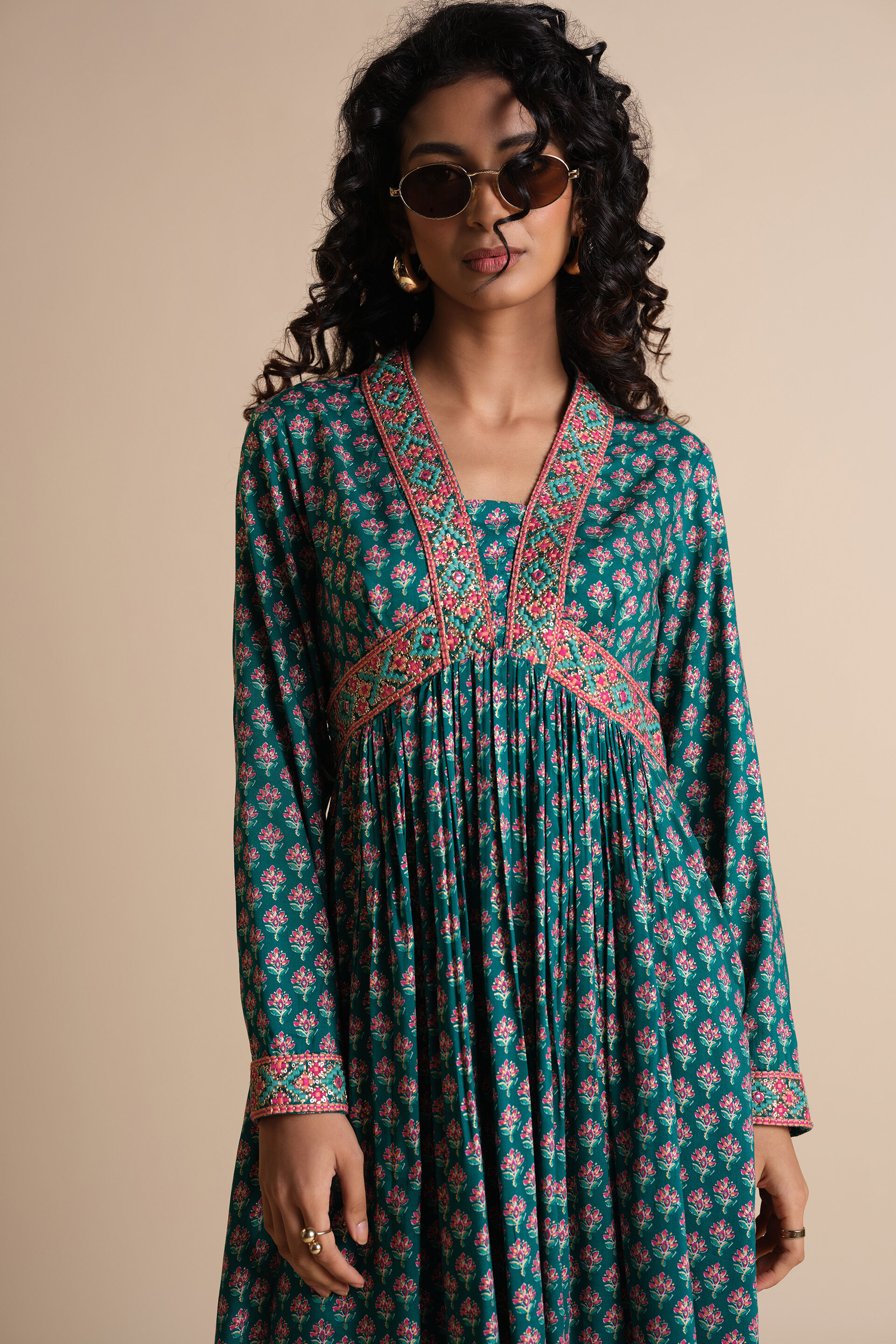 Mast Malang Kurta Set, Teal, image 2